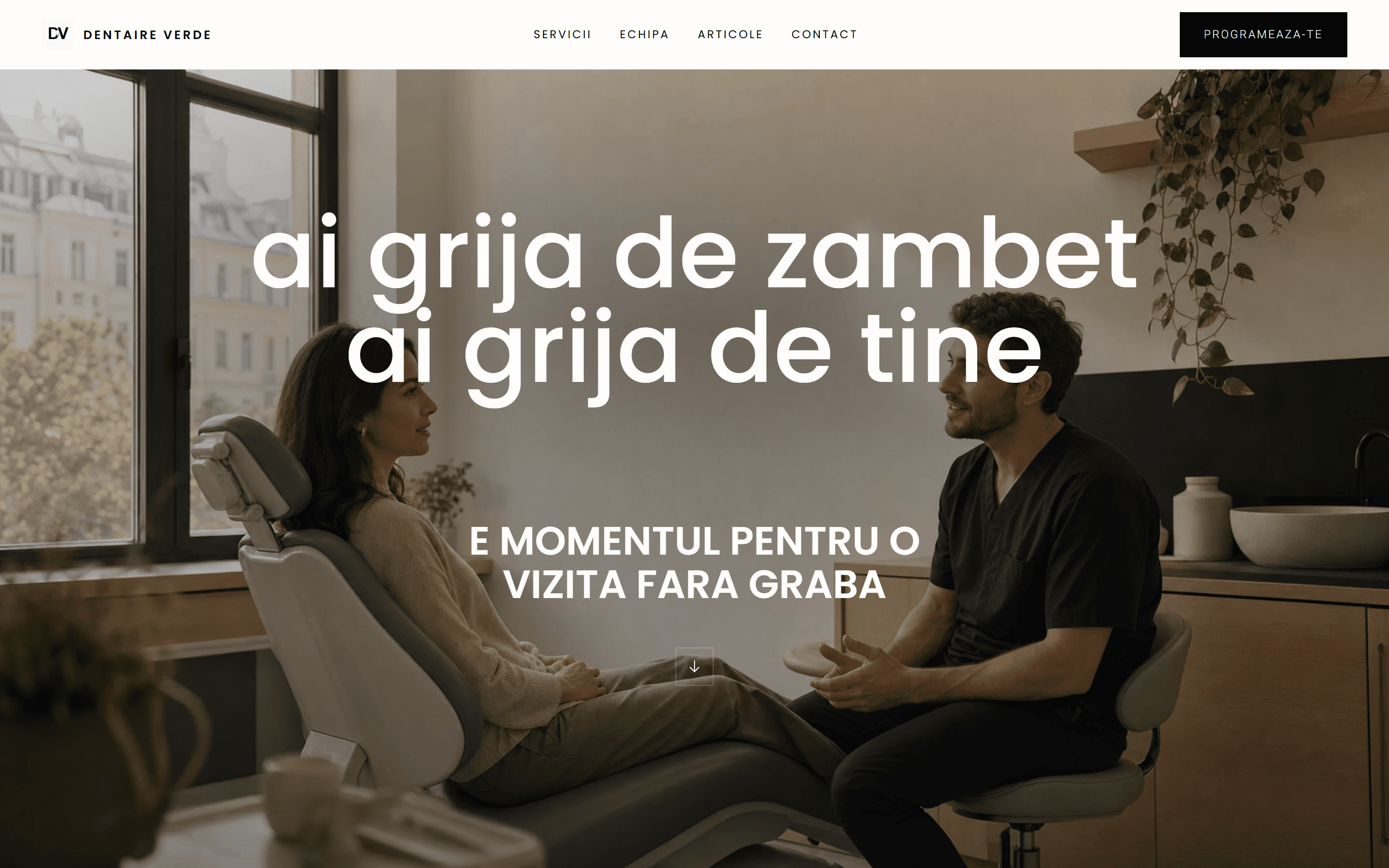Clinica Dentaire Verde, Site clinică multi-specialitate, fotografie editorială, secțiune articole